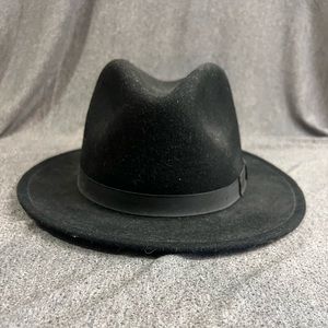 Beautiful Large Black think rim wool Hat